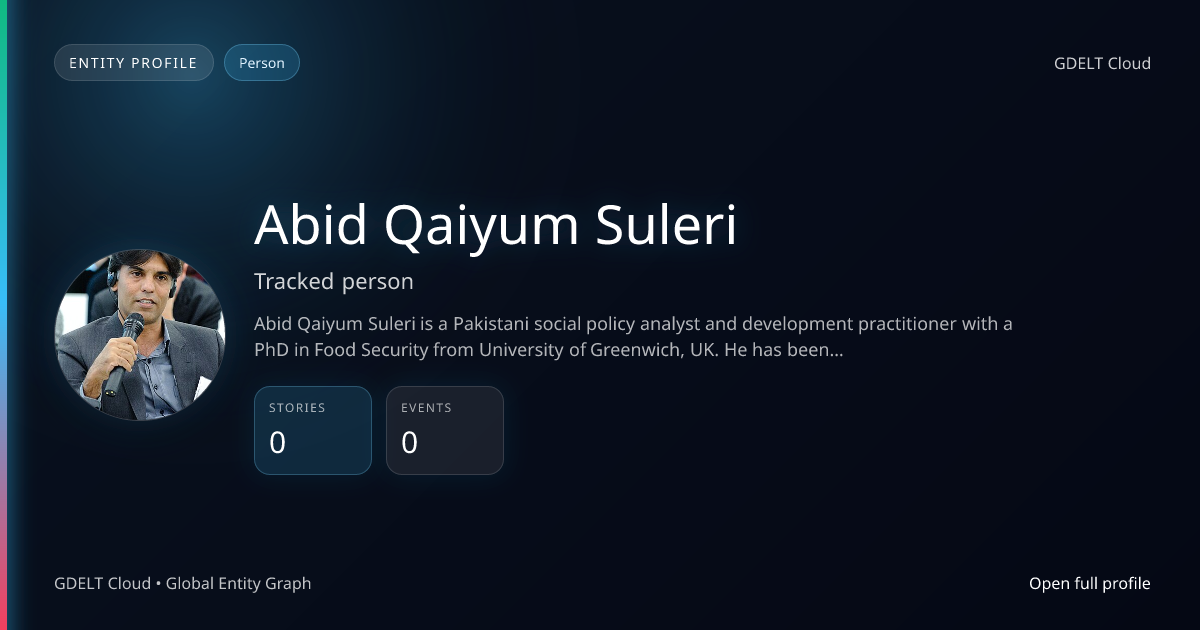 Abid Qaiyum Suleri - GDELT Cloud Entity | GDELT Cloud