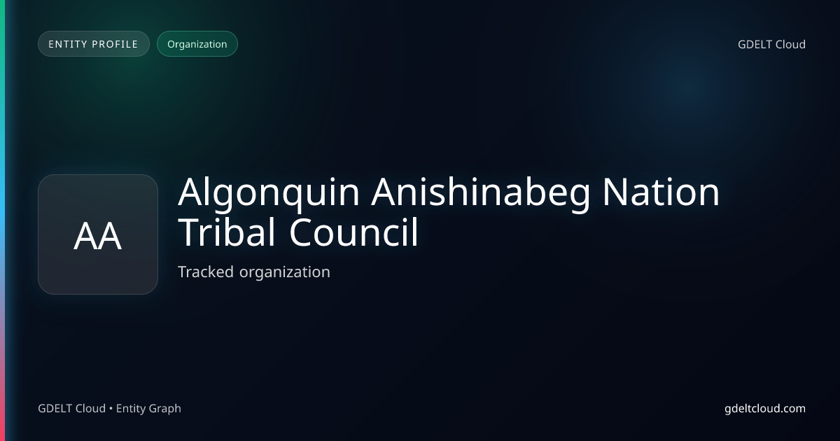 Algonquin Anishinabeg Nation Tribal Council - GDELT Cloud Entity ...