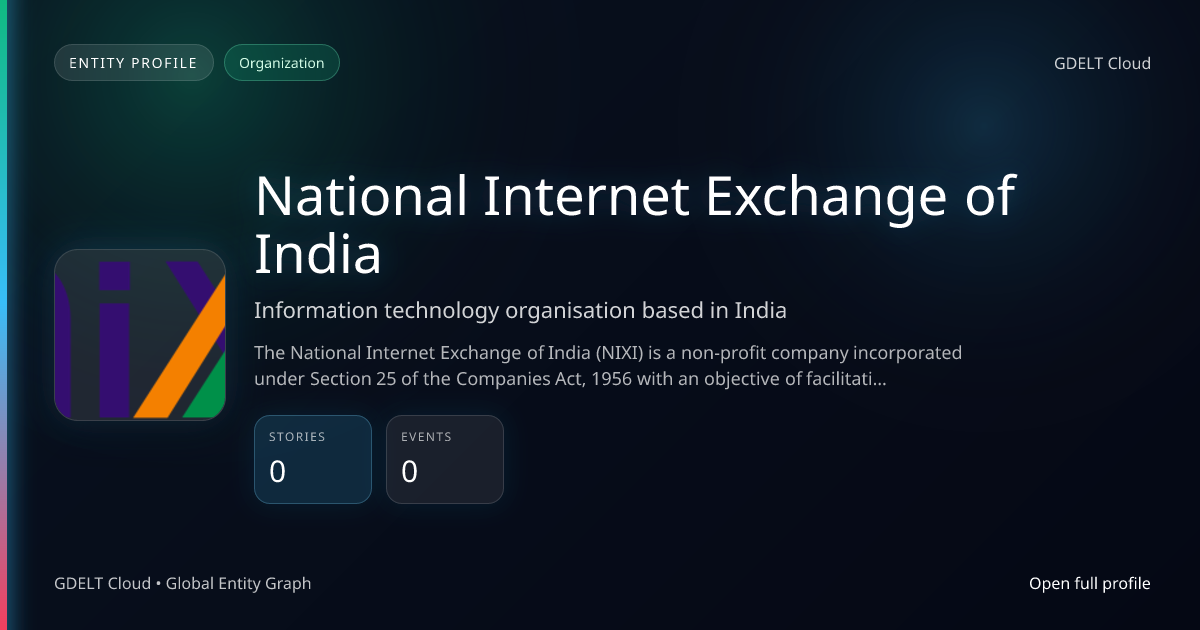 National Internet Exchange of India - GDELT Cloud Entity | GDELT Cloud