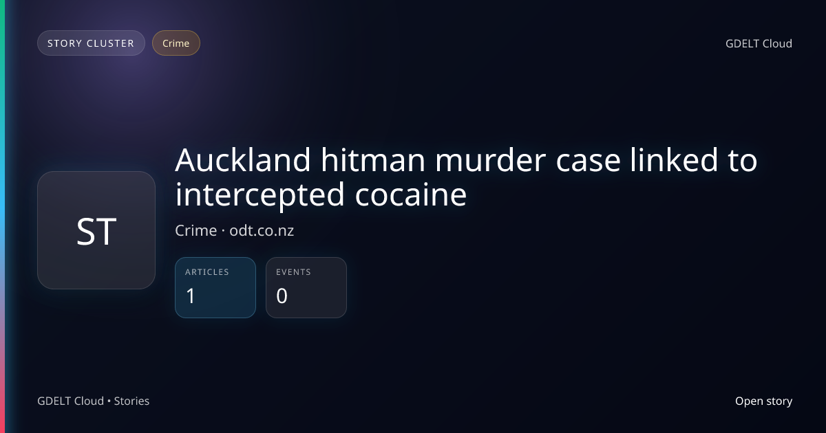 Auckland hitman murder case linked to intercepted cocaine - GDELT Cloud ...