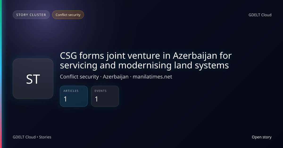 CSG forms joint venture in Azerbaijan for servicing and modernising ...