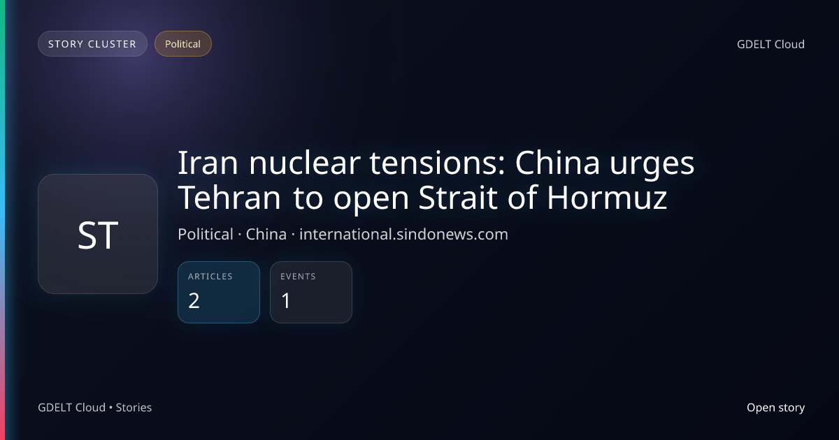 Iran nuclear tensions: China urges Tehran to open Strait of Hormuz ...