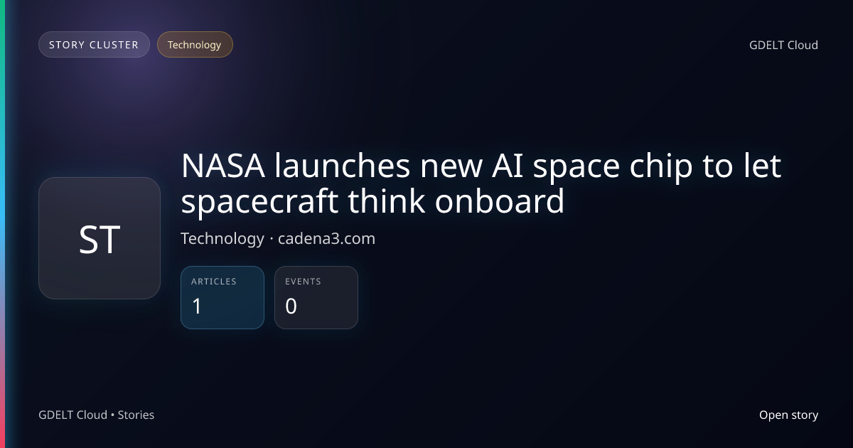 NASA launches new AI space chip to let spacecraft think onboard - GDELT ...