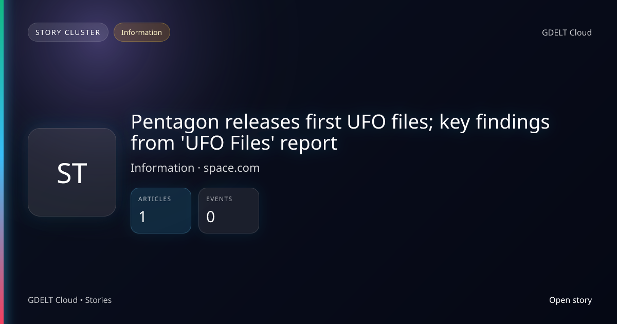 Pentagon releases first UFO files; key findings from 'UFO Files' report ...