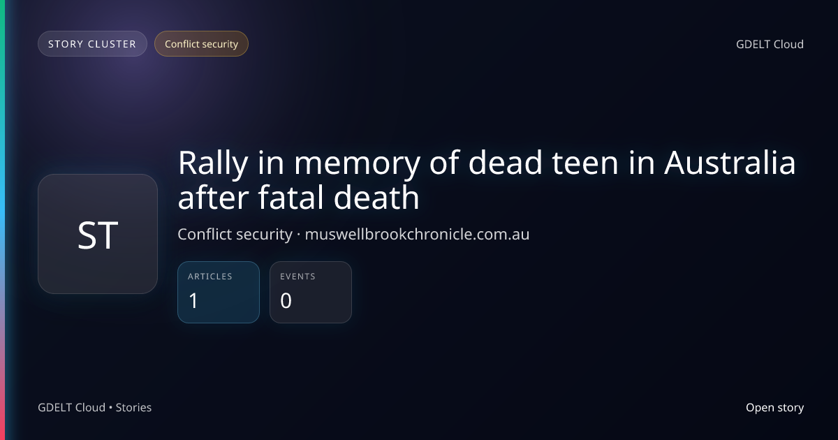 Rally in memory of dead teen in Australia after fatal death - GDELT ...