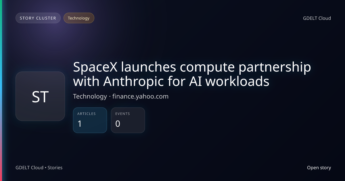 SpaceX launches compute partnership with Anthropic for AI workloads ...