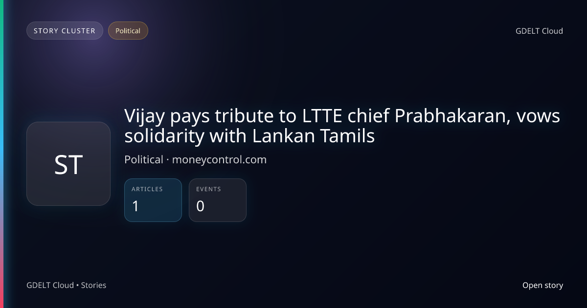 Vijay pays tribute to LTTE chief Prabhakaran, vows solidarity with ...
